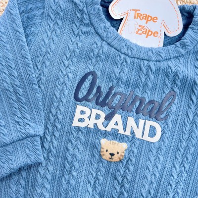 Conj. Casaco Original Brand e Calça de Moletom - Azul Jeans